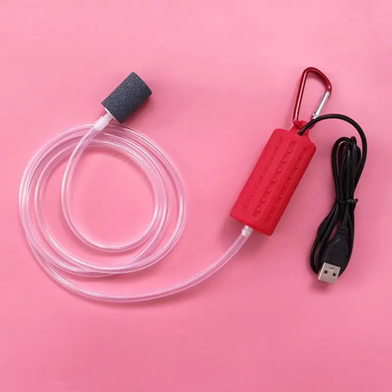 red Аквариумный аквариум Портативный USB мини кислородный воздушный насос бесшумный энергосберегающий источник Энергоэффективные аквариумные аксессуары - Цвет: red