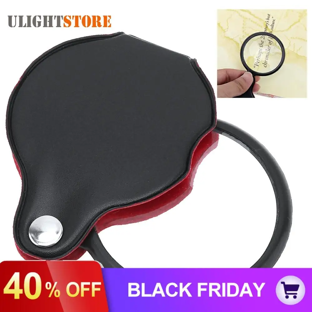 Mini Collapsible Portable Pocket Magnifier 8X Optical Magnifying Glass Reading Jewelry Loupe with Cortical Protective Cover