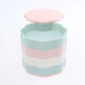 

1PC Rotating Jewelry Box Four-layer Jewelry Storage Case Compact Jewelry Organizing Container for Home Store (Colorful)