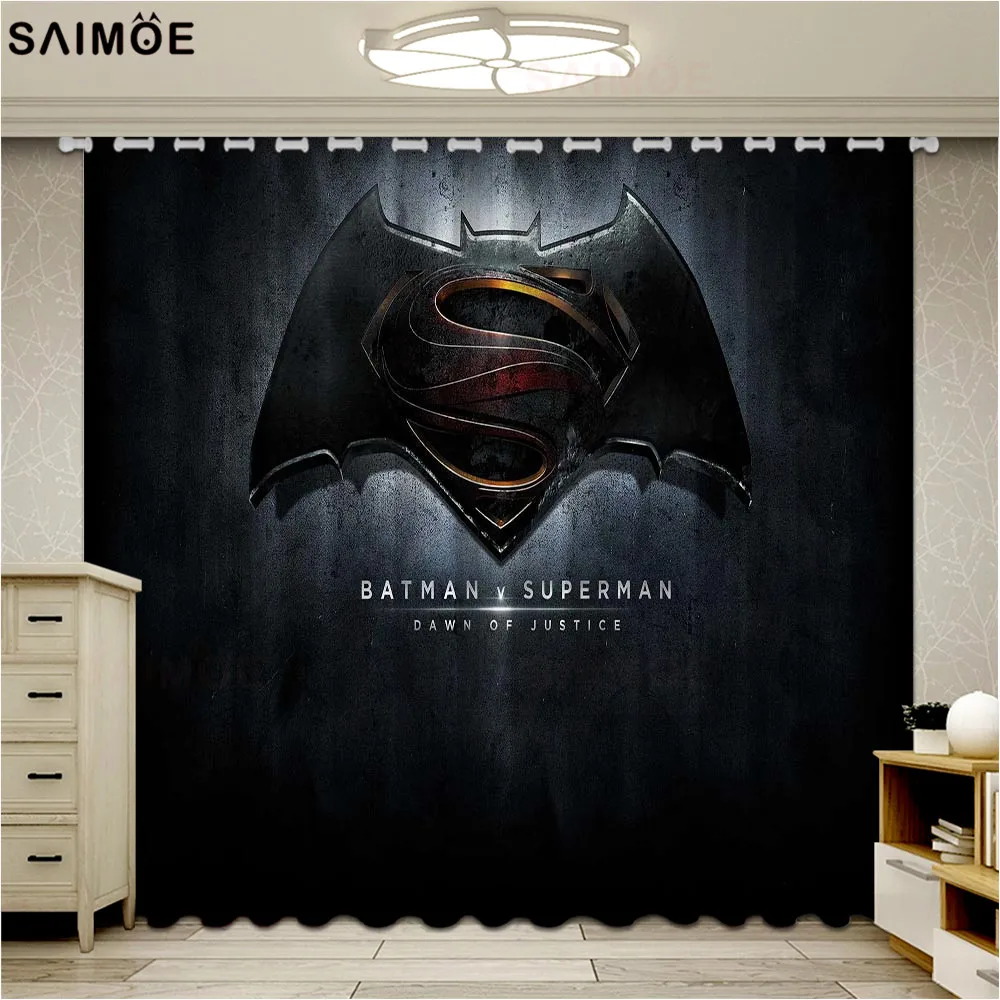 Super Hero Curtains For Window 3D Anime Kids Living Room Bedroom Blackout Drapers Darkening Fabric Rideaux Cortinas | Дом и сад
