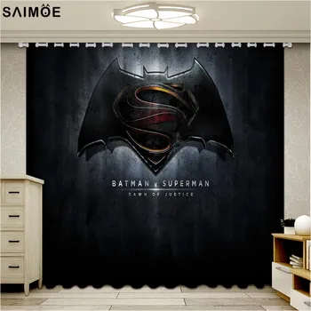 

Super Hero Curtains For Window 3D Anime Kids Living Room Bedroom Blackout Drapers Darkening Fabric Rideaux Cortinas