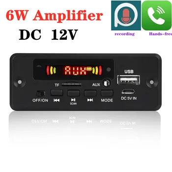 

6W amplif Car USB MP3 Player Bluetooth 5.0 MP3 Decoder Decoding Board Module WMA WAV TF Card Slot / USB / FM Remote Board Module