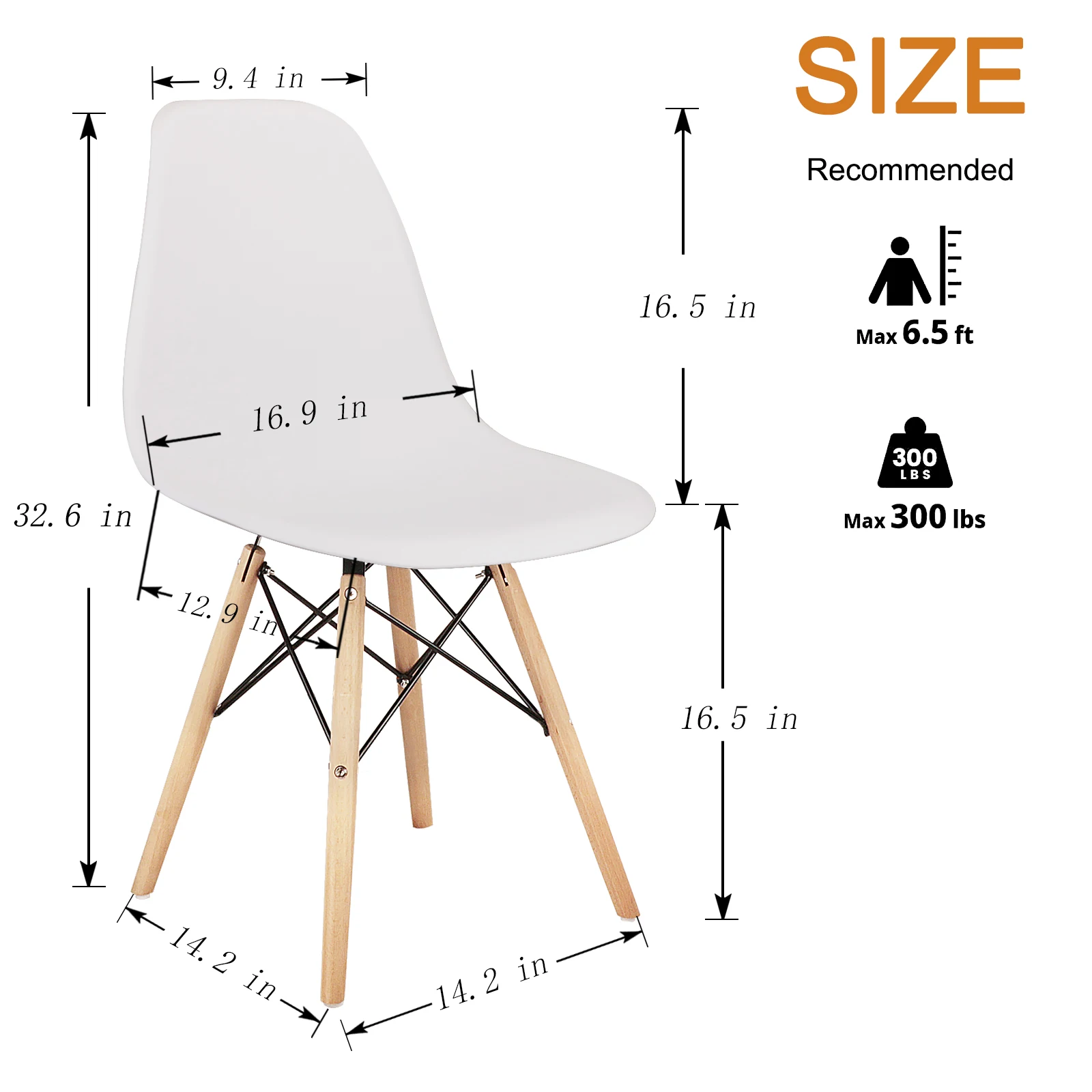 4pcs Living Room Chairs Dining Chairs Desk Chairs Office Chairs Leisure Chairs Natural Beech Chairs with ABS backrest