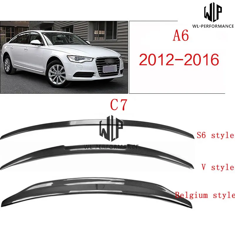 A6 Высокое качество углеродного волокна задние крылья спойлера Автомобиль Стайлинг для Audi A6 C6 C7 стиль кузова автомобиля Комплект 2009