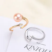 

Wholesale Classic 925 Silver Ring Accessories Settings Adjustable Blank Pearl Ring Setting Base For Women Diy Jewelry Making