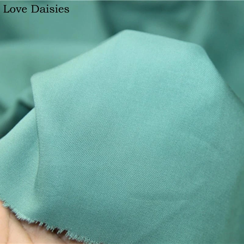 Тенсел/хлопок твил Твердые темно-зеленые Гладкие драпированные ткани для DIY Весна Лето одежда тонкая верхняя одежда платье брюки текстильные ткани