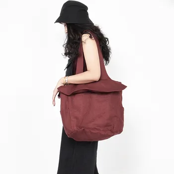 

Eco Women Canvas Bag Shopping Reusable Foldable Shoulder Handbag Tote Casual Shoulder Bag School Travel Sac Bandouliere Femme