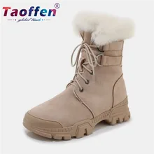 Taoffen/женские зимние ботинки из натуральной кожи; кроссовки; прогулочная обувь; Лидер продаж; зимняя обувь; кроссовки; обувь; Размеры 35-39