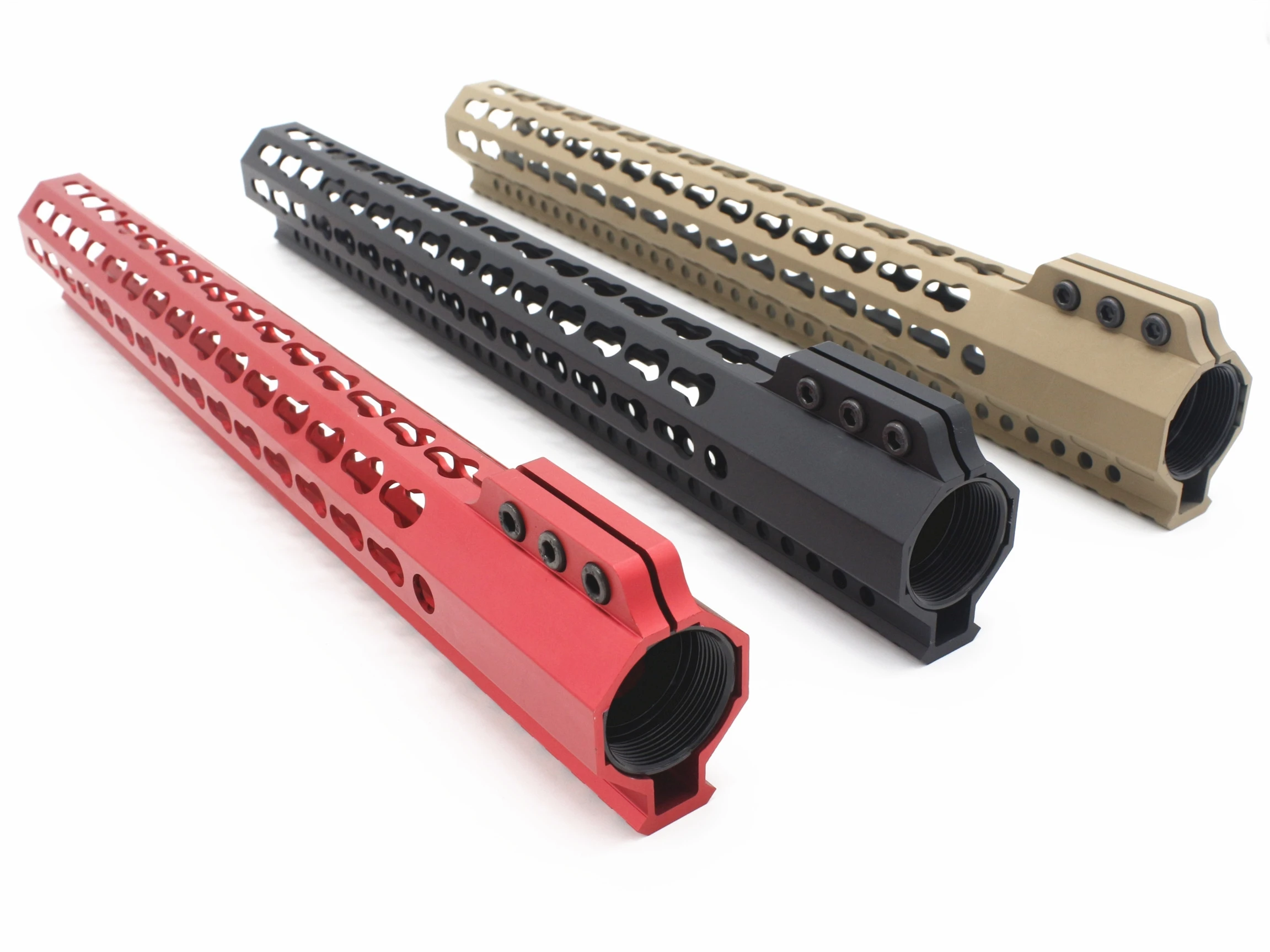 Зажимной Стиль 15 ''дюймовый Тактический свободный поплавок KeyMod Handguard рейка Крепление подходит. 223 винтовка Охотничьи аксессуары