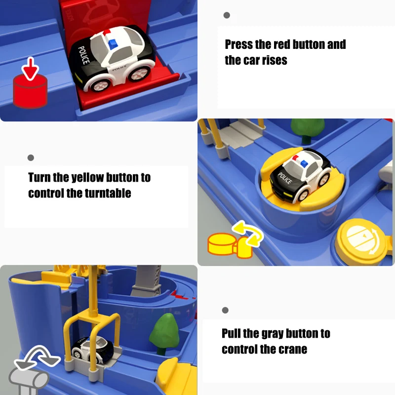 Car Adventure Game Manipulative Rescues Squad Adventure Rail Car Model Racing Educational Toys DAG-ship