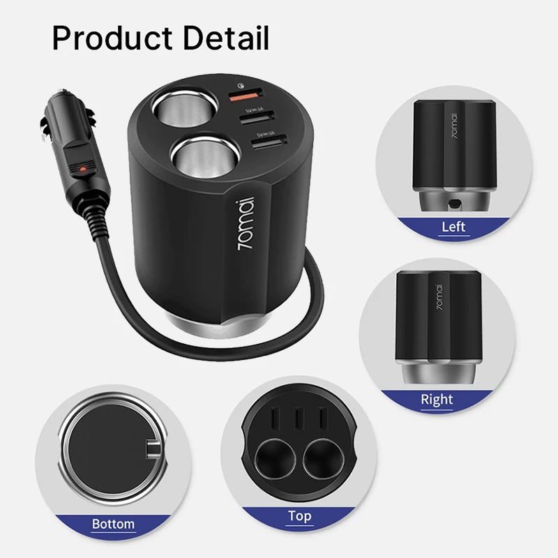 70mai QC 3,0 quick charge 2USB порт металлический чехол 3A 70mai автомобильное зарядное устройство 70 mai mini Dual USB для телефонов Xiaomi Mi9 для huawei P30