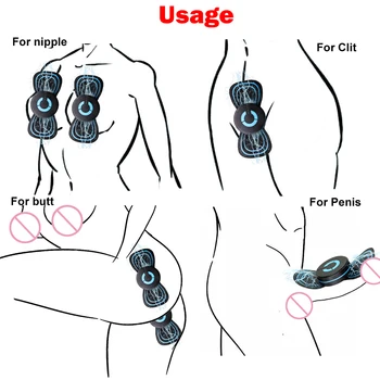 Sexy Bowknot Electrode Patch Physical Therapy Medical Sex Toys For Adults Men Penis Women Nipple Clitoris Stimulator Electric 3