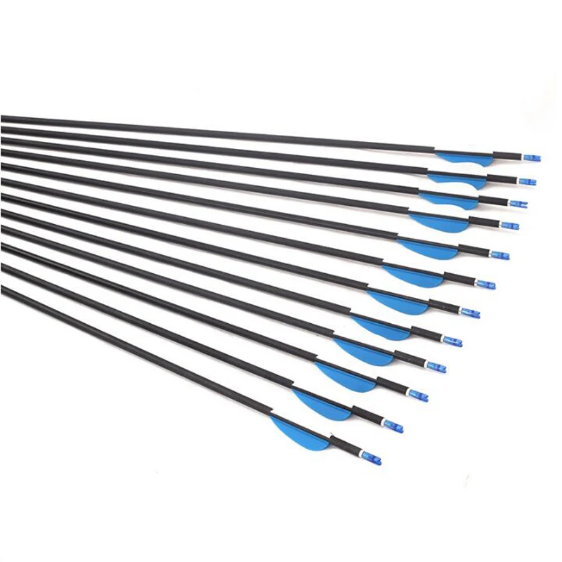 

Archery Carbon Arrow 80cm 12 pcs Mix Carbon Arrowa Steel Point Spine 1000 For Recurve Bow Straight Bow Hunting Shooting