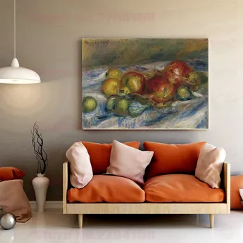 

Pierre Auguste Renoir Replica Still Life with Figs and Granates Painting Canvas Print Picture for Dining Room Wall Decor Artwork