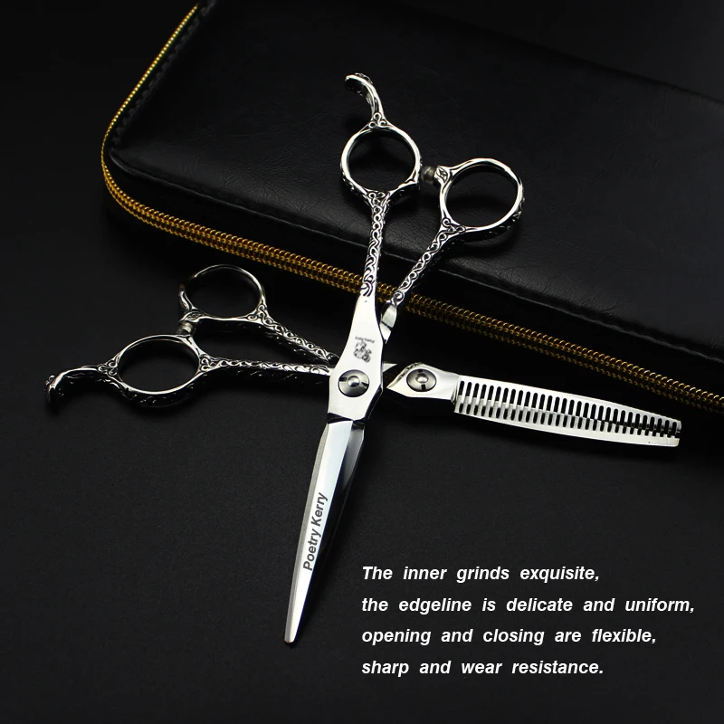 6 inch "Professional pet grooming kit, straight scissors and Thinning Scissors
