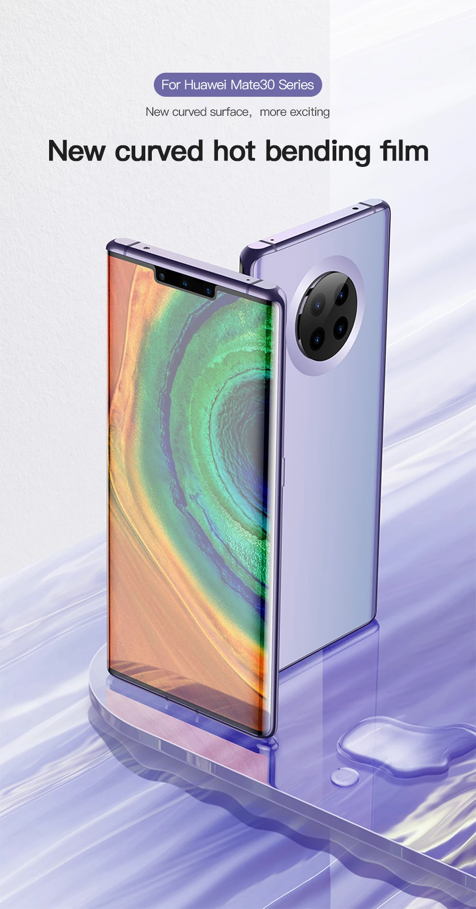 Benks Curved Tempered Glass VPRO Full Coverage For Huawei Mate 30 Full Protector Glass XPRO For Mate 30 Pro HD Transparent Film (1)