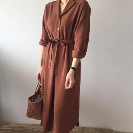 2020 Women Painting Style Loose V Neck Shirt Dress Long Sleeve Print Female Plus Size Party Club Wear Midi LJ91 | Женская одежда