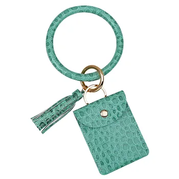 

Mini Portable Stone Alligator Coin Purse With Bracelet Cash Key Chain PU Leather