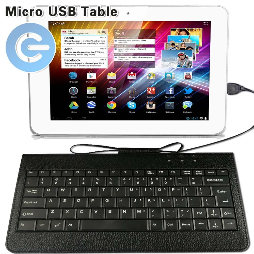 

Leisure USB Keyboard 9 10 Inch Leather Stand Case for Gotab GoTab GW10/ GoTab X GBT10/GoTab X GT9X Tablet with Keyboard