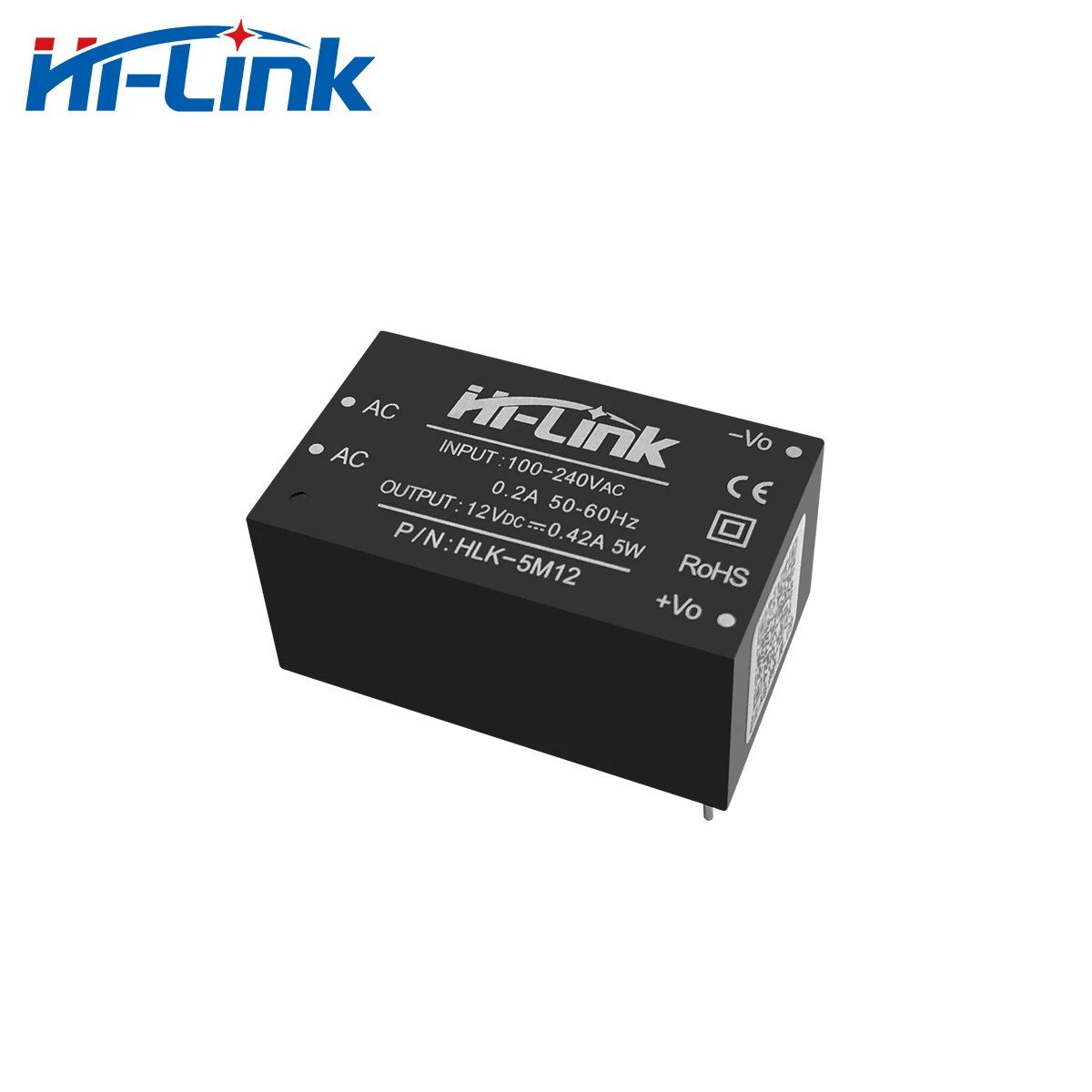 HiLink 100pcs HLK-5M12 220V to 12V 5W AC DC Power Supply Converter Module CE RoHs