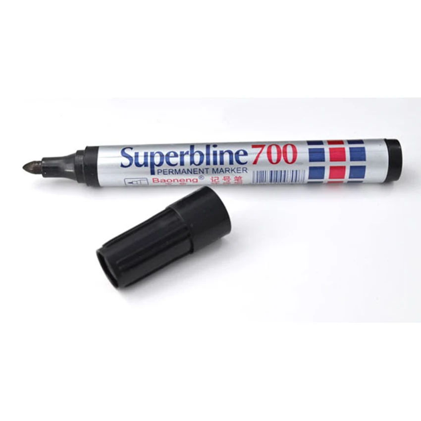 Водонепроницаемый Перманентный маркер пластиковый одноголовый маркер жирная ручка Чернила многоразового использования большая ручка для подписи черный красный синий цвет