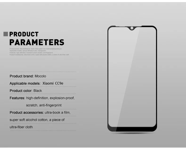 Для Xiaomi mi CC9 cc9e защита экрана Mocolo 9H mi A3 Полный Клей закаленное стекло Xiaomi mi note 10 pro защита экрана