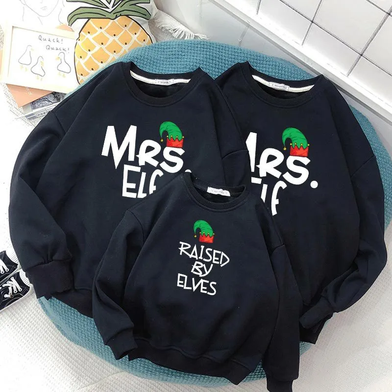 Семейные комплекты свитшот для мамы и дочки с надписью Mr Mrs elf одежда меня
