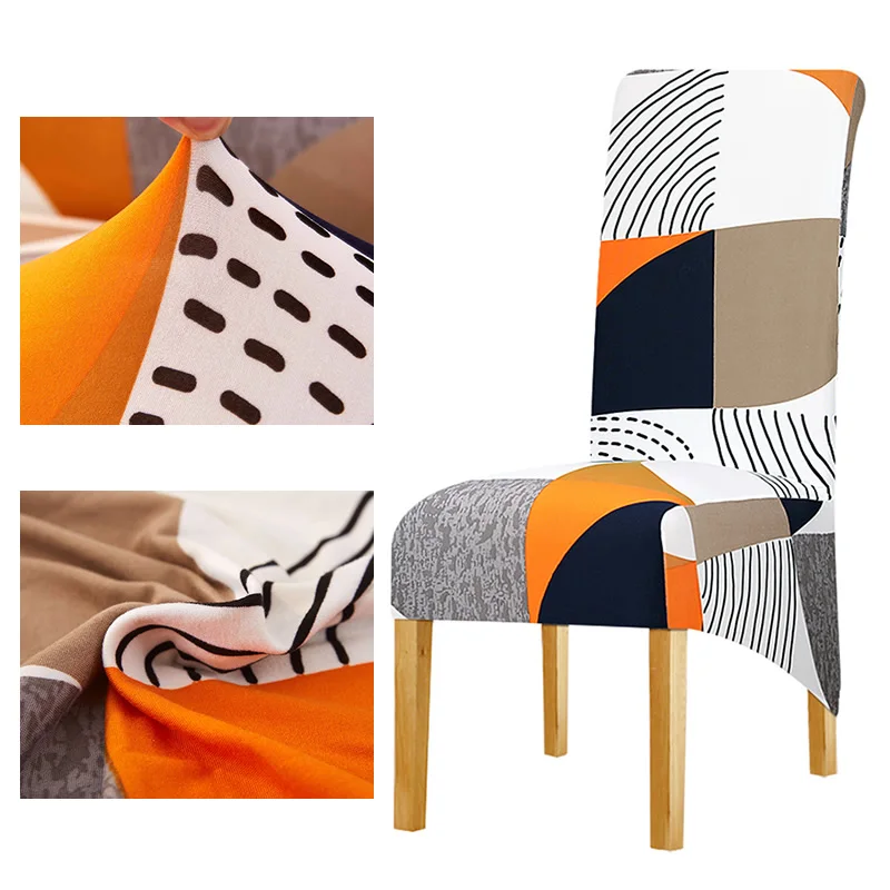 

Printing Geometric XL Size Long Back Big size King back wings Chair Cover Seat Covers Restaurant Hotel Party Banquet