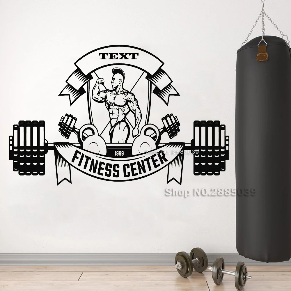 

Для занятий фитнесом центр Настенная Наклейка с именем фитнес-центр настенные художественные наклейки тренажерный зал настенный Декор интерьерные фрески плакаты с.... LC1401