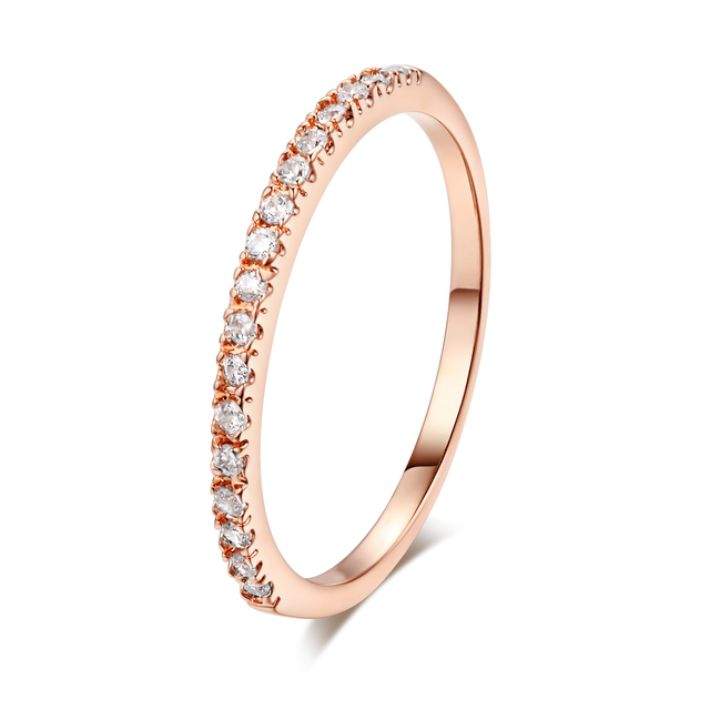 Wedding Engagement Rings For Women Crystal Micro Pave Cubic Zirconia Slim Thin Dainty Ring Jewelry For Girls R133