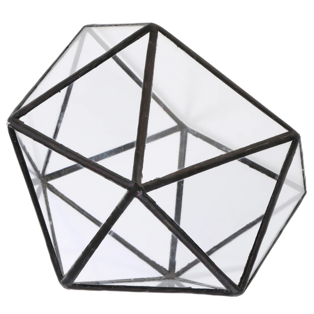 

Modern Artistic Glass Geometric Terrarium Tabletop Succulent Planter Box Pot