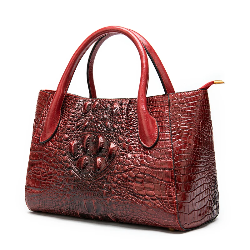 WESTAL, женские сумки из натуральной кожи, роскошные сумки, женские сумки, дизайнерские аллигаторные сумки с верхней ручкой, сумка-мессенджер, женская кожаная сумка - Цвет: 99119wine red