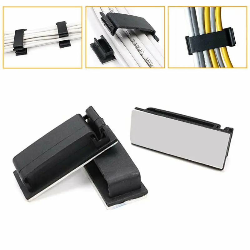 50PCS New Wall Fasteners Wire Organiser Self Adhesive Fixed Flex Cable Management Clip Clamp Consumer Electronics High Quality