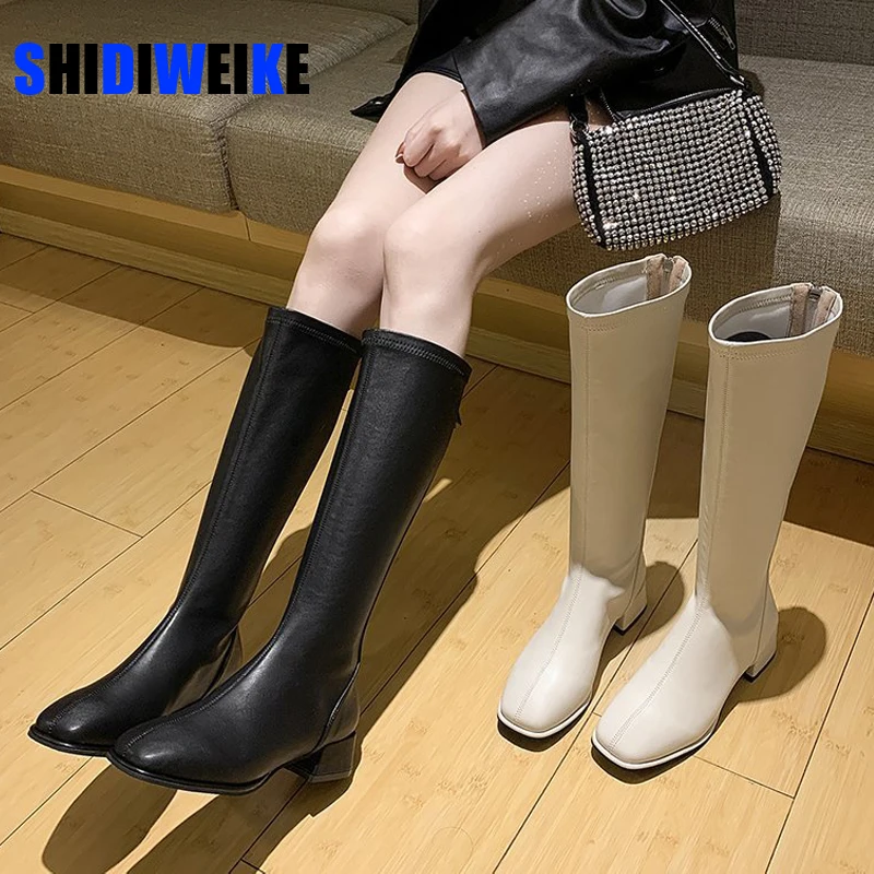 Beige Knee High Boots Fashion | Beige Leather Boots Womens | Boots Beige  Leather Woman - Women's Boots - Aliexpress