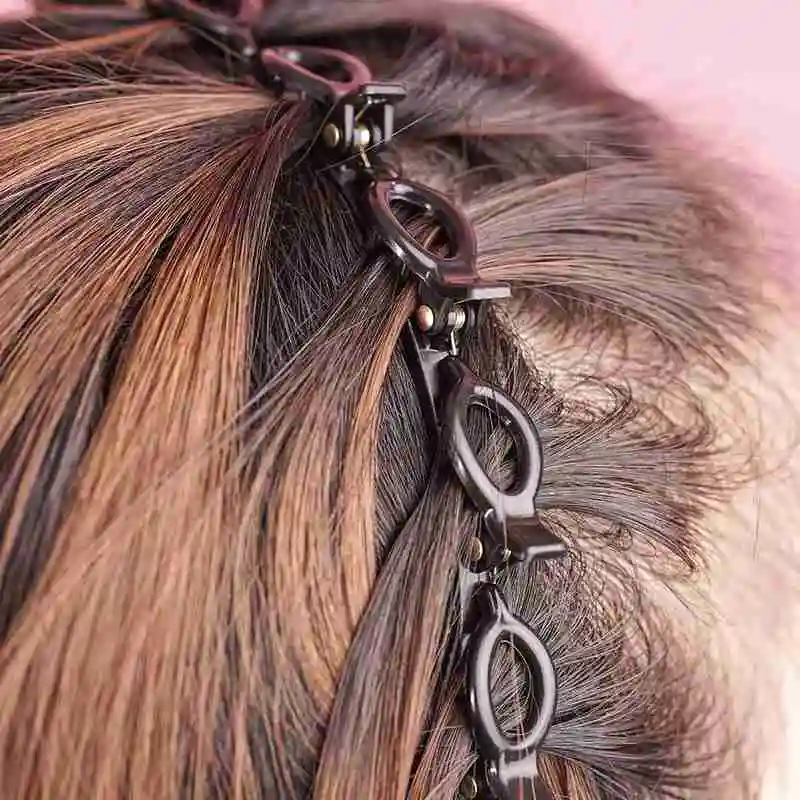 Double Bangs Hairstyle Hair Clips Hairpin Head Hoop Double Layer Band Twist Plait Clip Braided Headband Hair Decor For Women hair clip ins