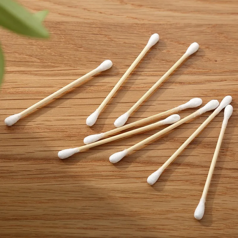 5000 tamponi di cotone in legno, a doppia punta, tamponi di cotone