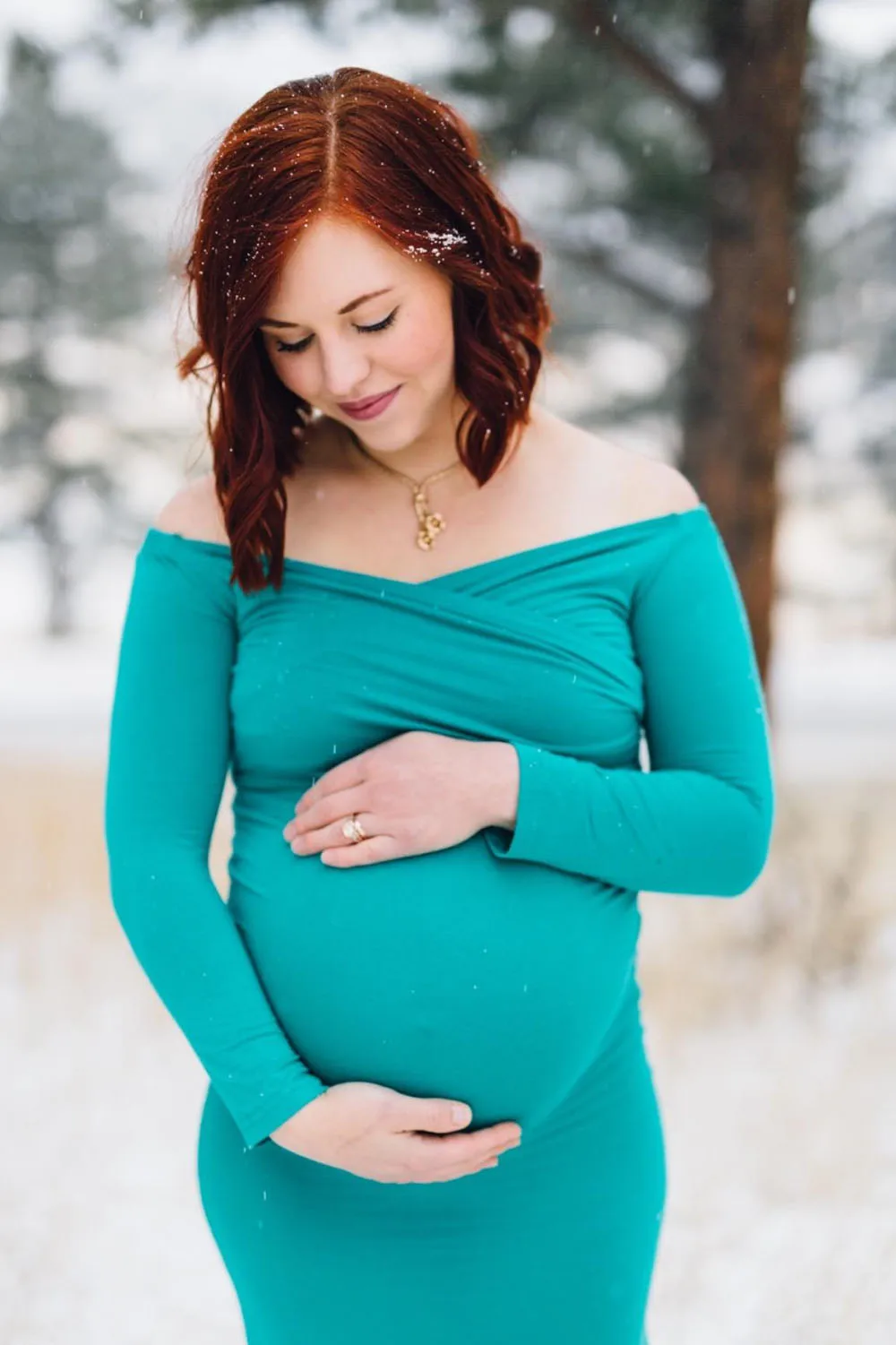 Long Sleeve Maxi Maternity Dress for Photo Shoot Elegant Fitted Gown Pregnancy Dress for Baby Shower Women Photography Prop 2020