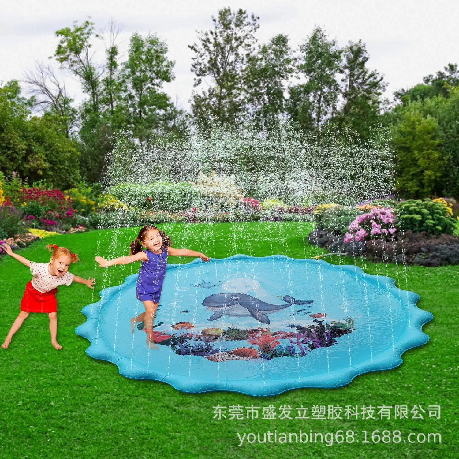 

Inflatable Water Spouting Pad PVC Water Spouting Pad Play with Water Pad Sprinkler Pad Game Mat Family Outdoor Children Water Sp