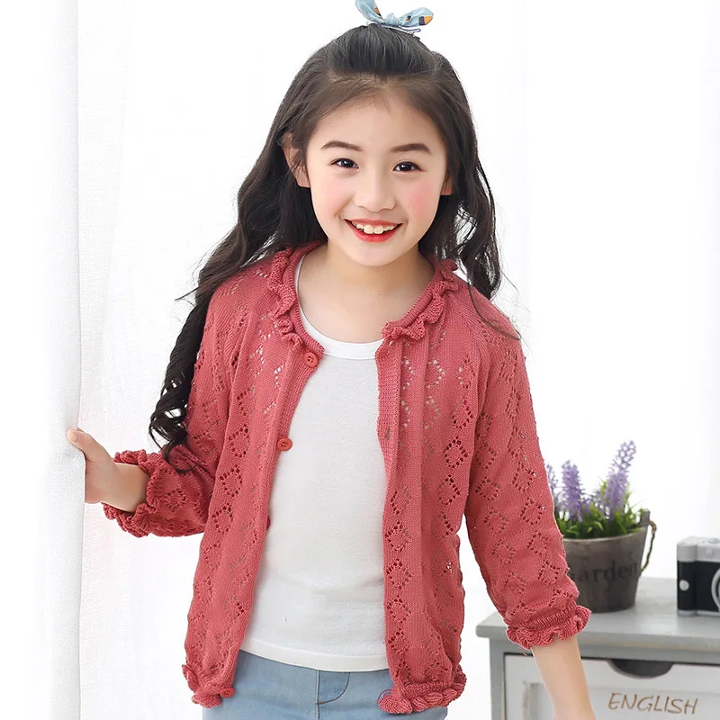 Свитера для детей и девочек кардиган вязаный тонкий свитер простые детские