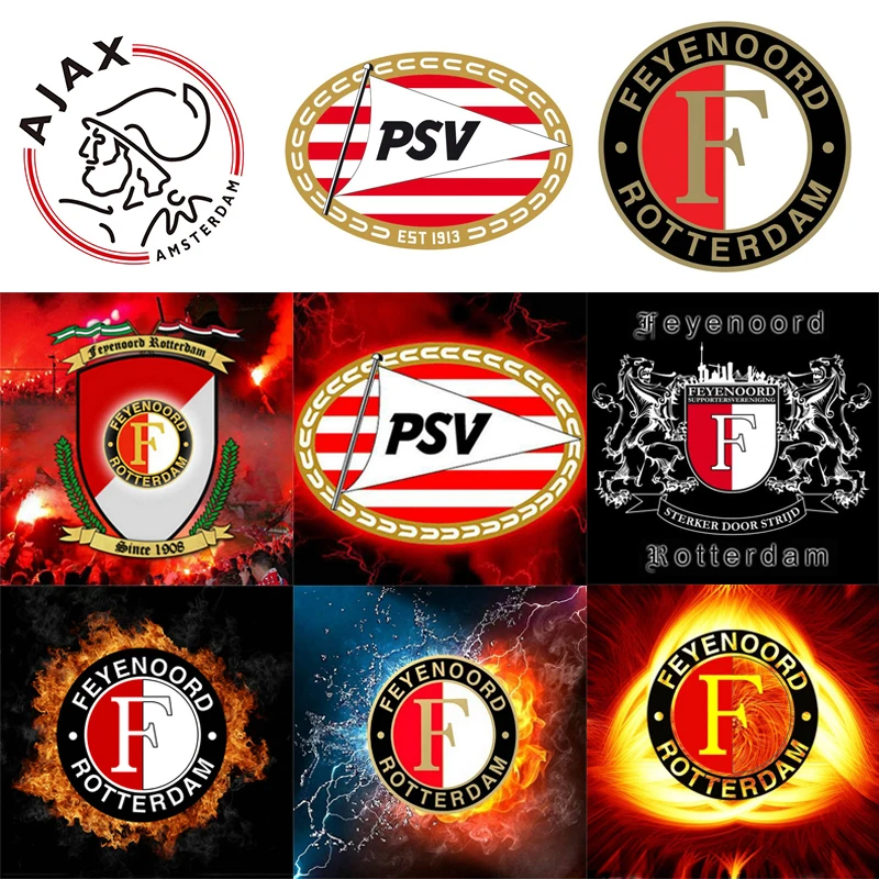 5D Diy алмазная живопись AJAX детский значок футбол psv значок полная круглая дрель Алмазная вышивка мозаика детский подарок эмблема команды логотип