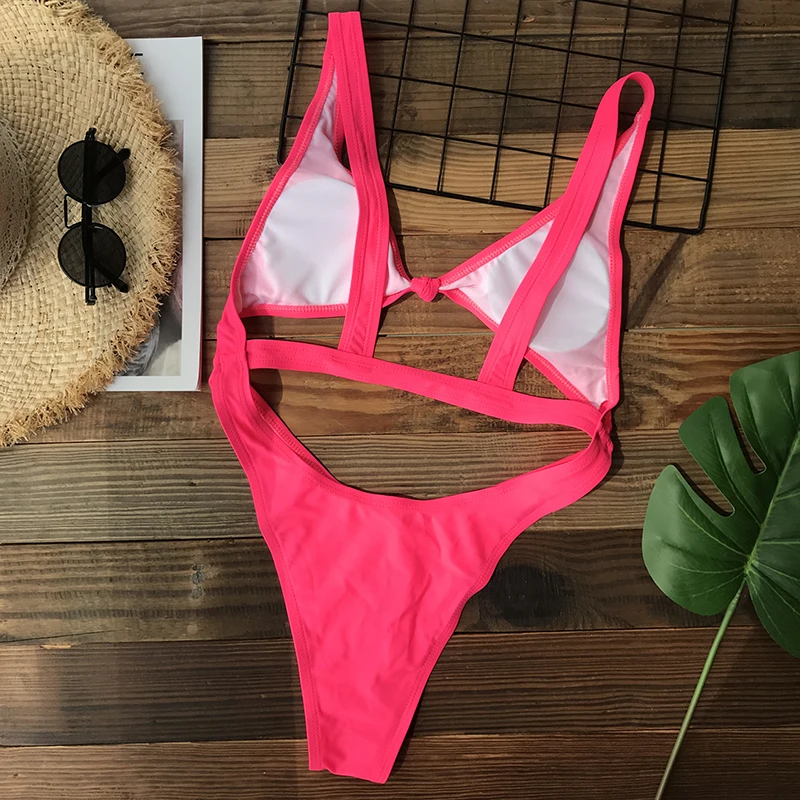 Women Swimsuits Sexy One Piece Swimsuit Cut Out Thong Monokini Bathing Suit Black Red Green White Beach Swimming women sport swimsuits women swim dresses