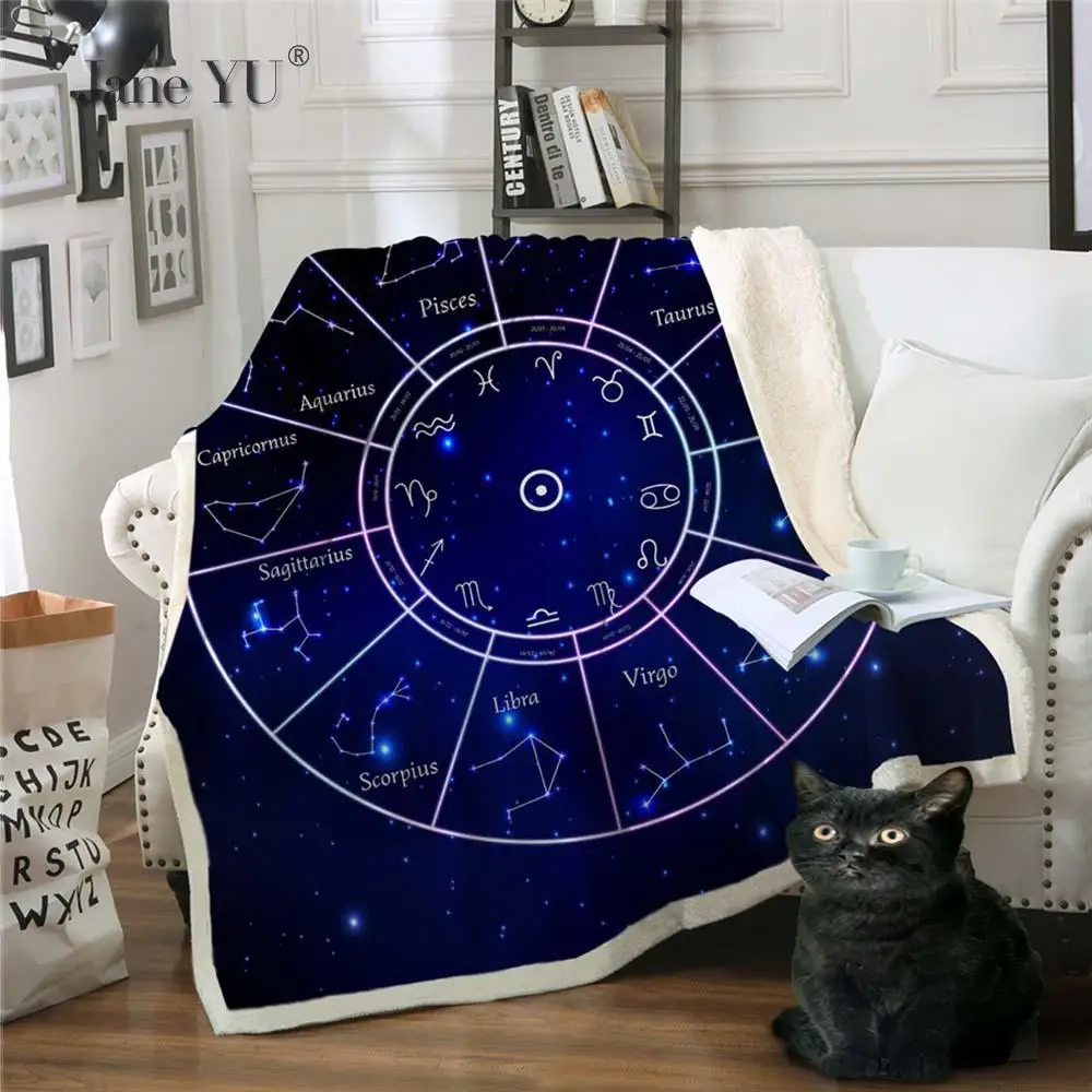 JaneYU Double-layer Thickened Blanket Printing Cotton Furry Sofa Cover Customiza Throw | Дом и сад
