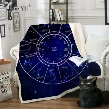 

JaneYU Double-layer Thickened Blanket Printing Cotton Furry Blanket Sofa Cover Blanket Customiza Throw