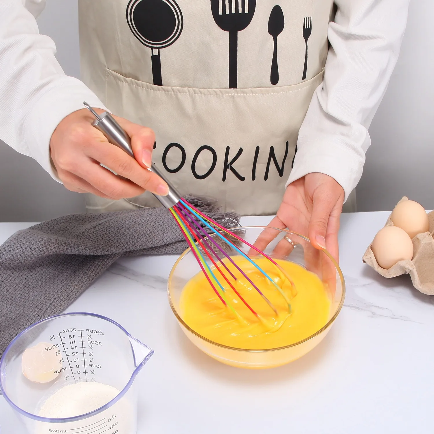 1pcs Drink Whisk Mixer Egg Beater Silicone Egg Beaters Kitchen Tools Hand Mixer Cooking Foamer Wisk Cook Blender