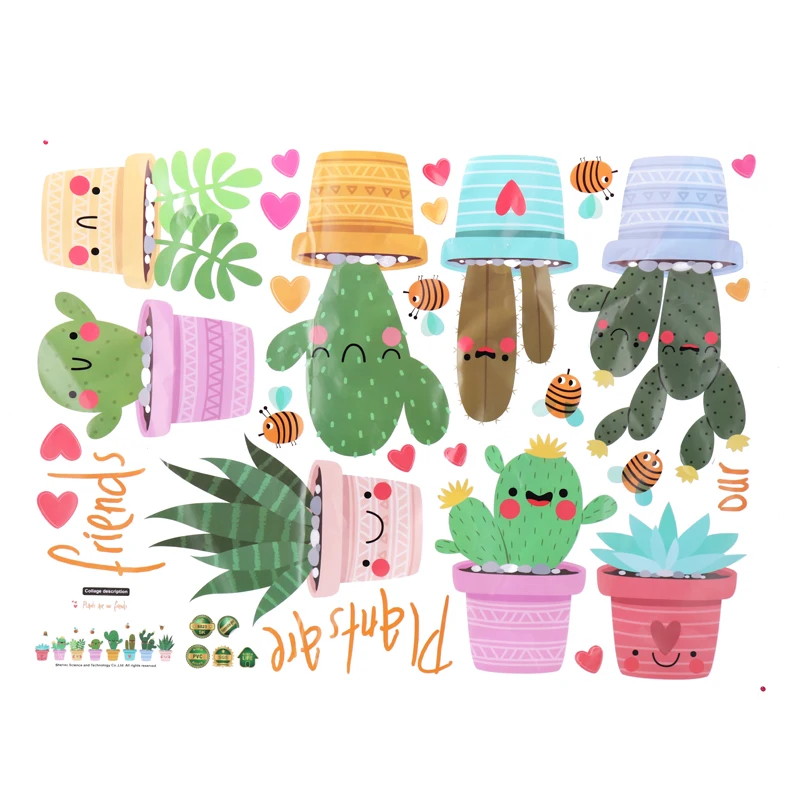 1 шт. тропические наклейки на стену DIY с растениями милые окна для дома гостиной