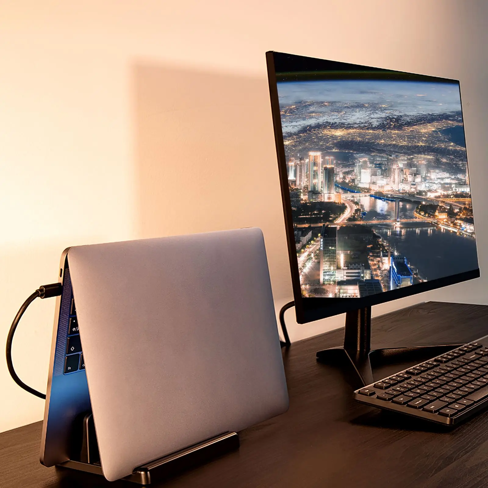 Suporte Vertical Ajustável para Laptop, Suporte para
