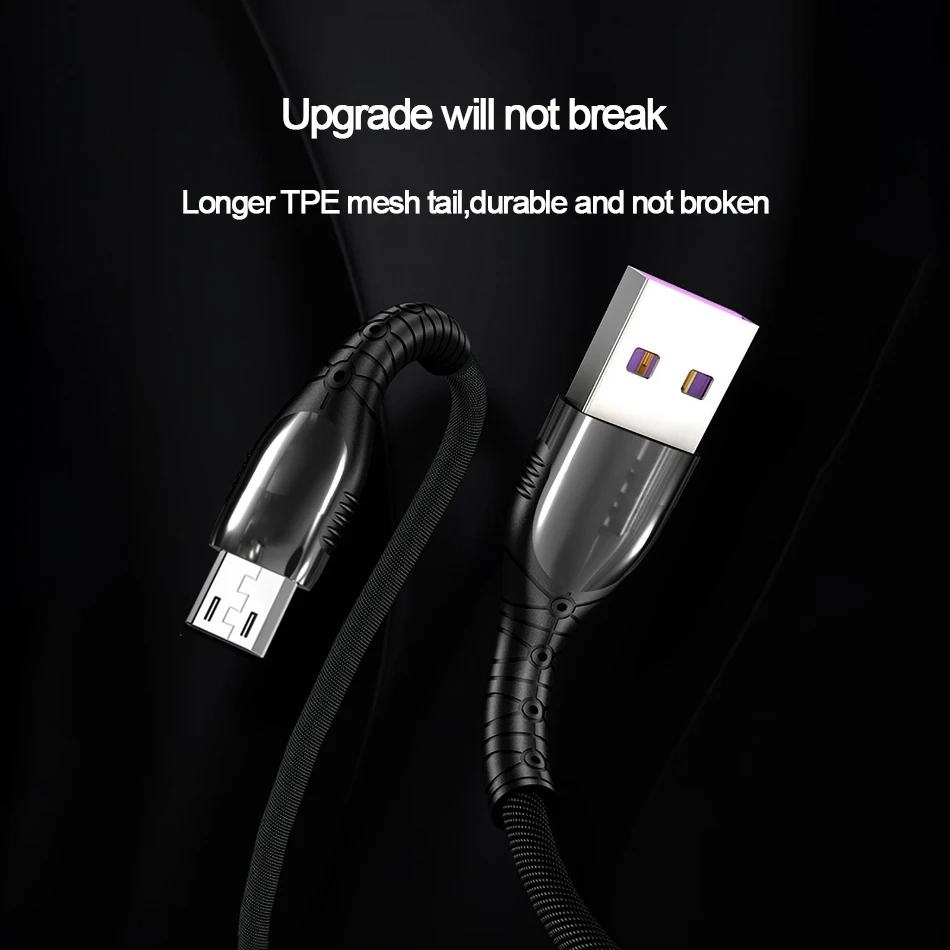 Светодиодный кабель Micro USB зарядное устройство для samsung Galaxy S7 S6 Быстрая зарядка мобильного телефона зарядный шнур для huawei Android 3A usb-шнур