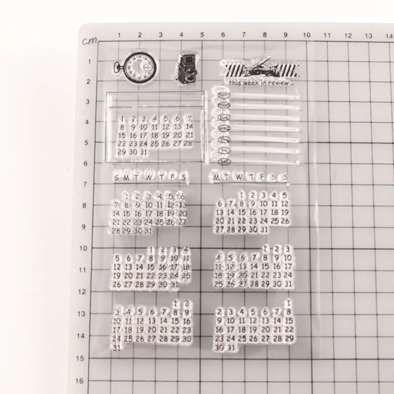 Perpetual Calendar Transparent Clear Stamps Scrapbook Card Album Paper  Stamps for Diy Handmade Silicone Rubber Roller Stamps