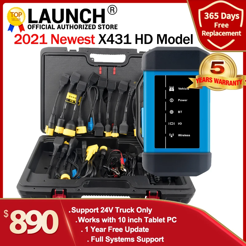 Launch X431 HD III 24 В полная диагностическая система для грузовика поддержка работы с V +