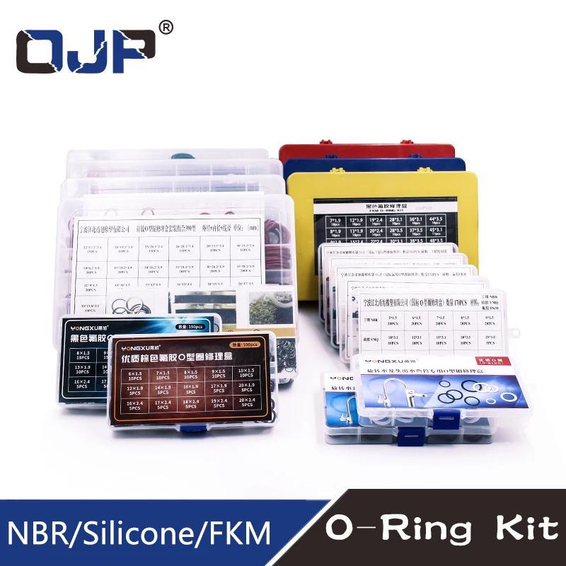 오링 고무 및 실리콘 링 씰 VMQ NBR FKM 씰링 오링 니트릴 와셔, 고무 오링 세트, 박스 링 세트